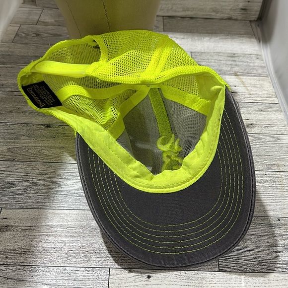 Browning gray neon green trucker baseball cap hat - Picture 5 of 6